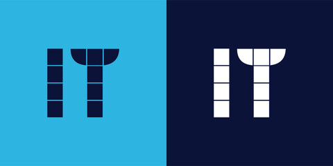 LT logo design with tile shape. Minimalist and modern vector illustration design suitable for business or brand