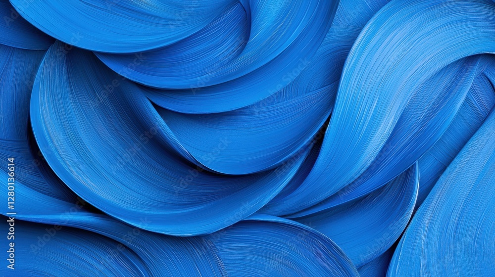 Poster abstract blue waves of smooth textured paint creating artistic spirals and flowing patterns ideal fo