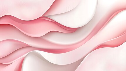 Abstract Design Featuring Pink and White Wavy Fluid Elements