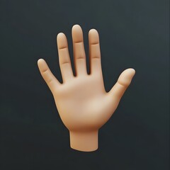 Minimalist 3D Rendered Hand with Stylized Fingers on Solid Background