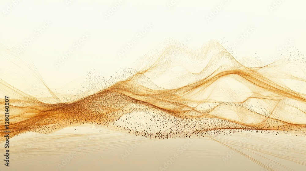 Poster abstract flowing waves in warm tones creating a serene background for creative projects