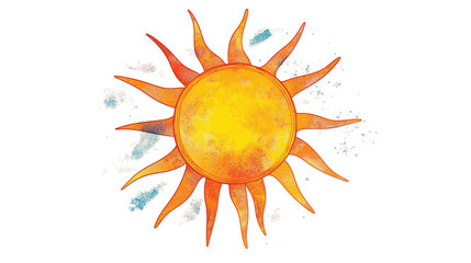 Vibrant Sun Illustration with Radiant Rays