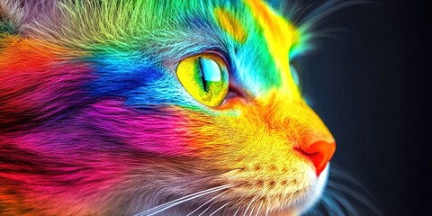 rainbow cat - feline with a colorful spectrum