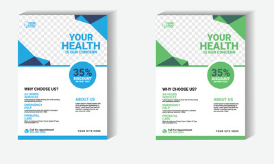 healthcare template design for a report and medical flyer design,leaflets decoration for printing and presentation vector.