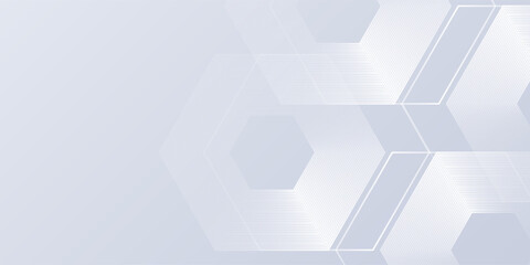 Vector white background with gradient color and artistic dynamic hexagon design