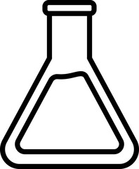 Science and Research Element Flask with Liquid Outline Icon