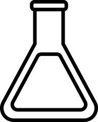 Science and Research Element Flask with Liquid Outline Icon