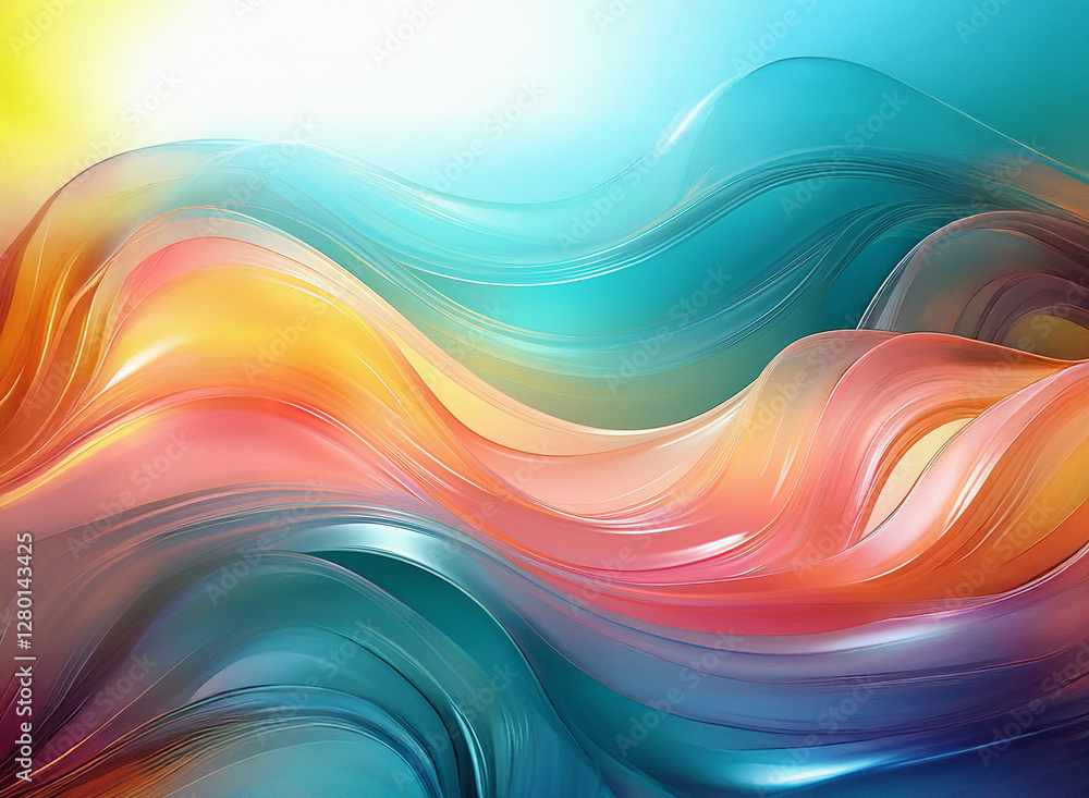 Poster vibrant abstract background with flowing waves of color. smooth, fluid motion is created by blending