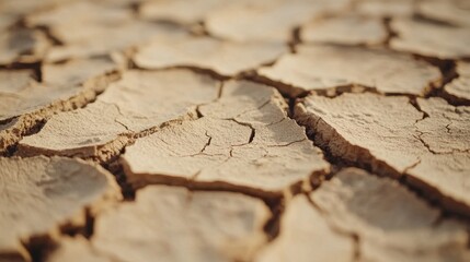 Obraz premium Cracked Dry Soil Surface Full of Textures and Patterns in Nature