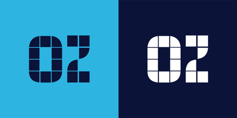 OZ logo design with tile shape. Minimalist and modern vector illustration design suitable for business or brand