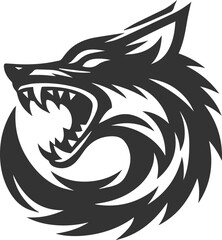 A fox snarling with bared teeth vector