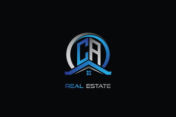CA real estate letters logo design for construction or house. CA real estate letters logo Vector design