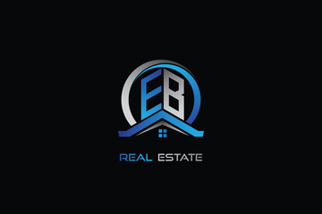 EB real estate letters logo design for construction or house. EB real estate letters logo Vector design