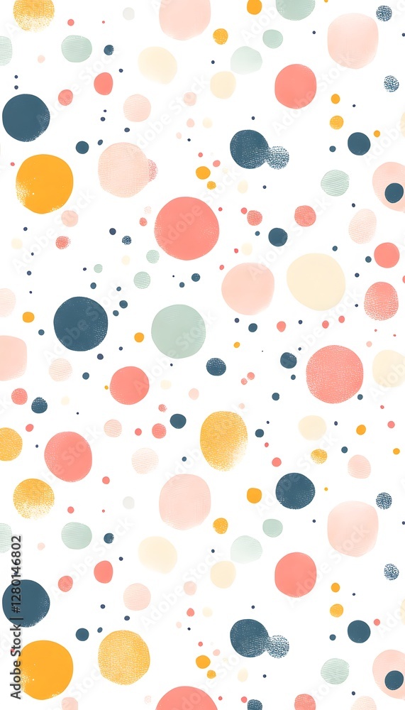 Poster a colorful background of painted circles and small dots scattered