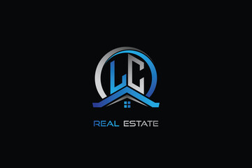LC real estate letters logo design for construction or house. LC real estate letters logo Vector design