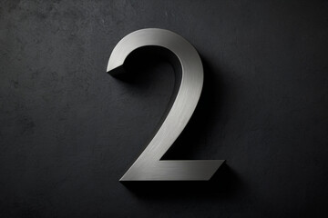 number 2 (two) in silver tones