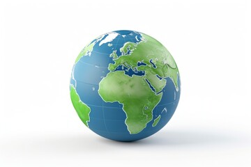 3D Earth on a white background. symbolizing environmental protection. Earth day and World environment day concept.