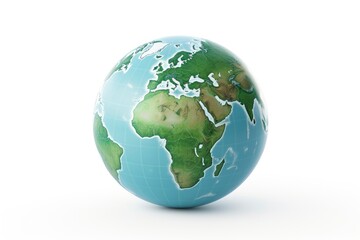 Fototapeta premium 3D Earth on a white background. symbolizing environmental protection. Earth day and World environment day concept.