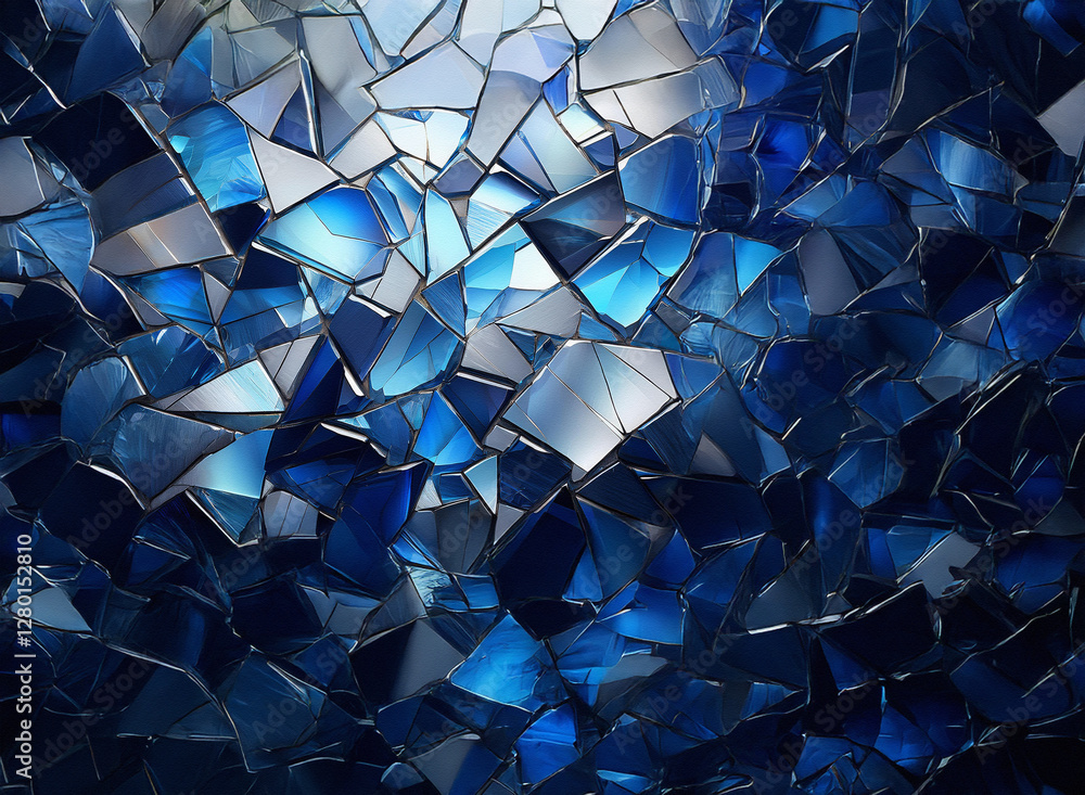 Poster abstract background with geometric shapes in shades of blue and white. a textured surface with a mos
