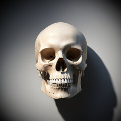 human skull on black background