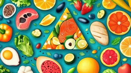 Vibrant Food Pyramid: A Colorful Guide to Balanced Eating