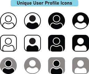User profile icon set. people, profile, person, sign up button, vector collection.