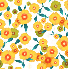 黄色の花のパターン