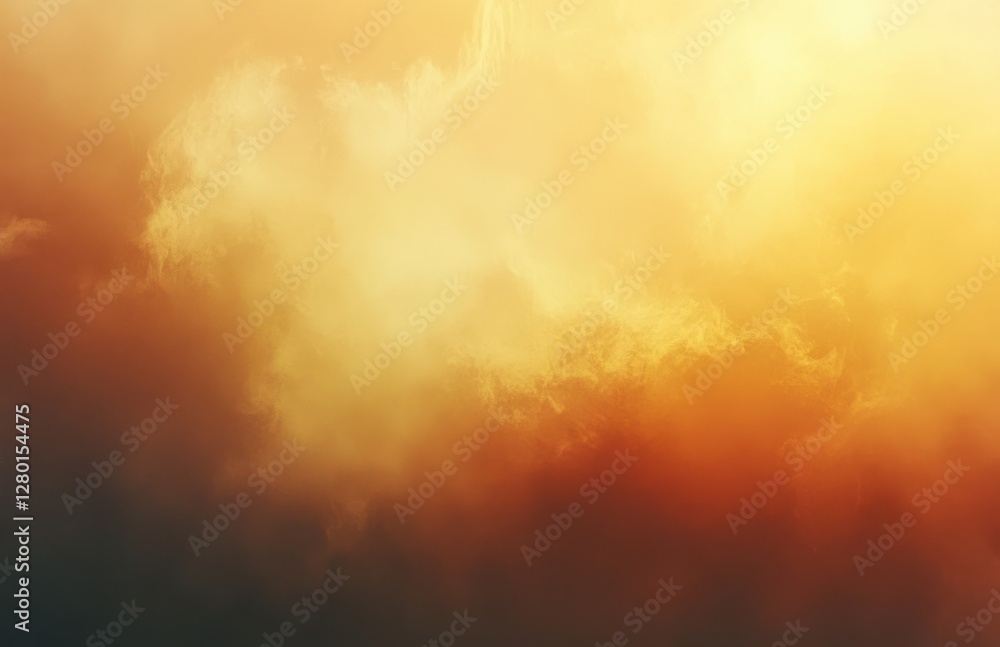 Aufkleber ethereal sunset with soft clouds illuminated by golden light creating a dreamlike atmosphere for art