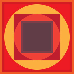 Abstract Square Round Circle Frame Design Template