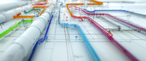 Building piping and energy systems. Generative AI.