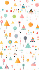 watercolor nursery style triangles and squares pattern abstract graphic poster background