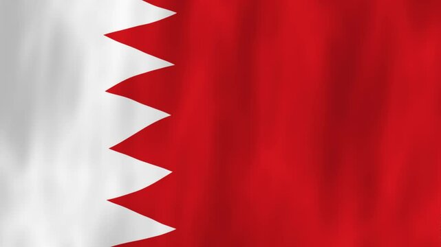 Bahrain flag country animation 3D symbol design waving in wind movement national patriotism world culture emblem banner West Asia Persian Gulf white red