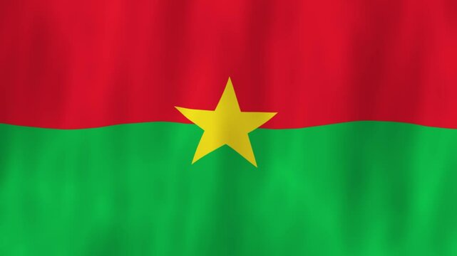 Burkina Faso flag country animation 3D symbol design waving in wind movement national patriotism world culture emblem banner star yellow red green West Africa