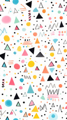 watercolor nursery style triangles and squares pattern abstract graphic poster background
