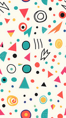 watercolor nursery style triangles and squares pattern abstract graphic poster background