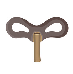 Old Windup Toy Key Illustration Isolated on White Background