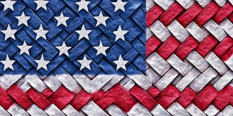 Fototapeta premium american patriotism magic eye stereogram 