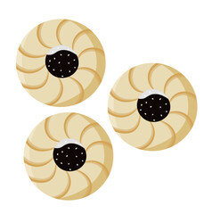 Biscuit with Blueberry Jam Illustration Isolated on White Background