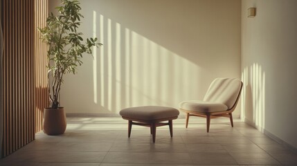 Fototapeta premium Nerve therapy treatment in a minimalist wellness clinic. Featuring comfort and healing