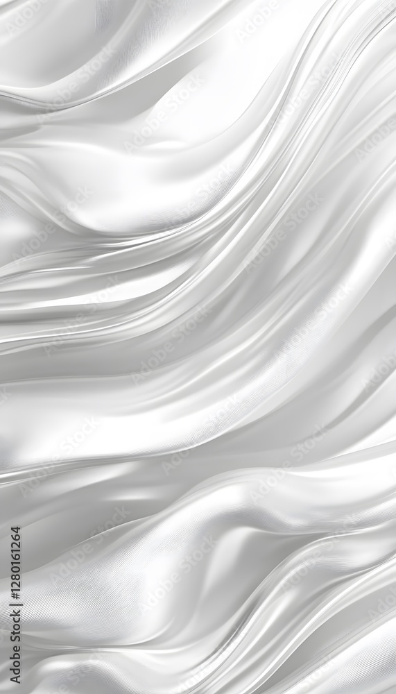 Poster white fabric texture with flowing drapes and soft light