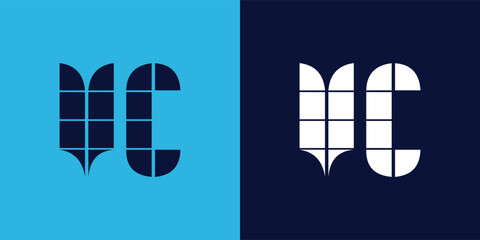 VC logo design with tile shape. Minimalist and modern vector illustration design suitable for business or brand