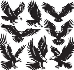 Fototapeta premium Eagle Silhouettes collection