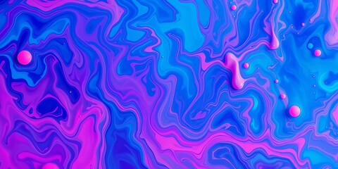 Pink smoke swirls in intricate patterns against a vibrant blue background, creating a mesmerizing display of bold color blobs and hyper-realistic details, blue, swirls