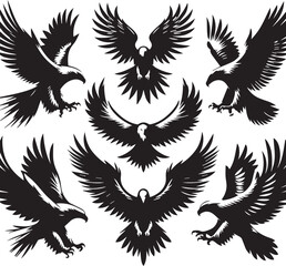 Obraz premium Eagle Silhouettes collection