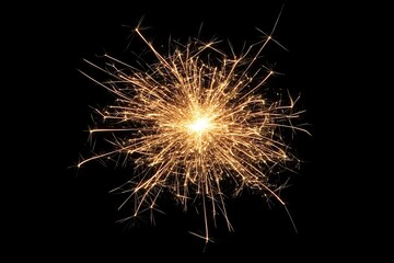Obraz premium Sparkling firecracker burst isolated on black