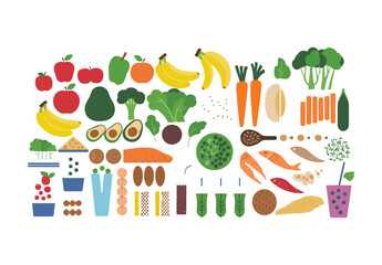 Nutritious Foods Silhouette Collection Template