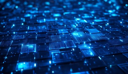 Obraz premium Futuristic digital grid network abstract