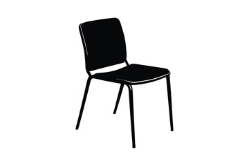 Silhouette of a metal chair vector art illustration1.eps