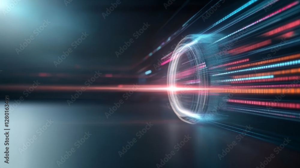 Aufkleber futuristic light trails with circular motion and dynamic effects