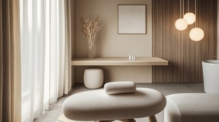 Nerve therapy treatment in a minimalist wellness room. Featuring healing and recovery